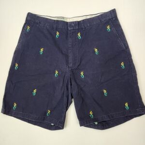 Castaway Nantucket Island Mens Embroidered Mermaid Motif Preppy Cotton Shorts 36